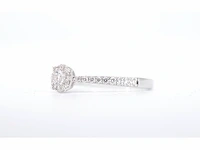 18k witgouden entourage ring, diamanten 0.80 ct - afbeelding 4 van  6