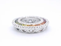 18k witgouden hanger, diamant 0.55 ct en saffier 1.00 ct - afbeelding 6 van  6