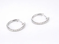 18k witgouden oorhangers, 26 diamanten 0.60 ct - afbeelding 1 van  9