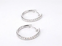18k witgouden oorhangers, 26 diamanten 0.60 ct - afbeelding 3 van  9
