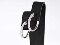 18k witgouden oorhangers, 26 diamanten 0.60 ct - afbeelding 6 van  9