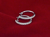 18k witgouden oorhangers, 26 diamanten 0.60 ct - afbeelding 8 van  9