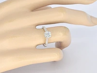 18k witgouden ring, moissaniet 1.00 ct en diamant 0.30 ct - afbeelding 2 van  8