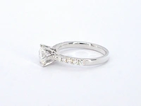 18k witgouden ring, moissaniet 1.00 ct en diamant 0.30 ct - afbeelding 4 van  8