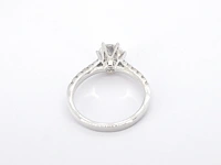 18k witgouden ring, moissaniet 1.00 ct en diamant 0.30 ct - afbeelding 7 van  8