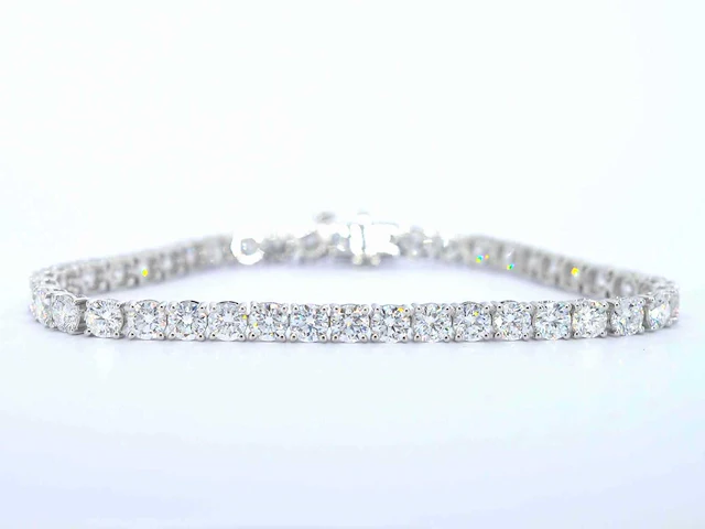 18k witgouden tennisarmband briljant 10.00 ct - afbeelding 1 van  6