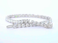 18k witgouden tennisarmband briljant 10.00 ct - afbeelding 4 van  6