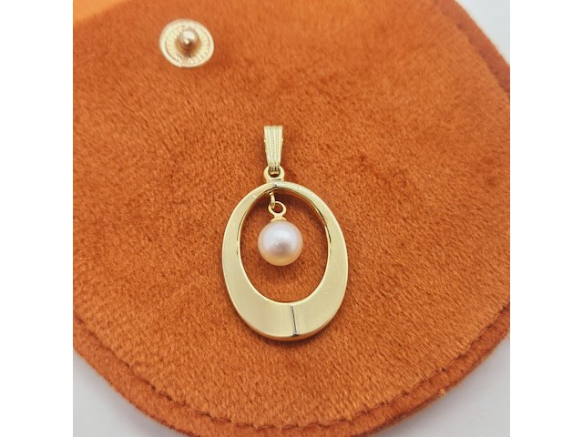 18kt goldfilled pendant hanger met parel - afbeelding 1 van  4