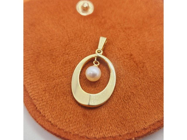 18kt goldfilled pendant hanger met parel - afbeelding 2 van  4