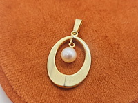 18kt goldfilled pendant hanger met parel - afbeelding 2 van  4