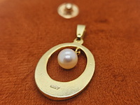 18kt goldfilled pendant hanger met parel - afbeelding 3 van  4