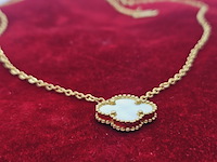 18kt goldplated juweliersketting met alhambra parelmoer pendant - afbeelding 4 van  5