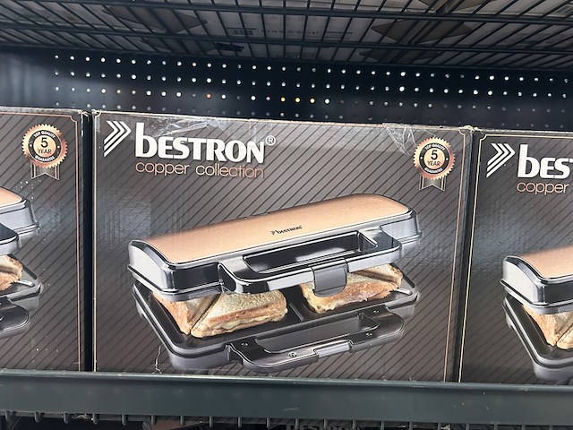 18x sandwichmaker xl bestron, copper collection - afbeelding 2 van  4