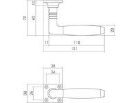 (1900x) deurkruk jaren ‘30 - nikkel zwart / ebbenhout - afbeelding 2 van  2