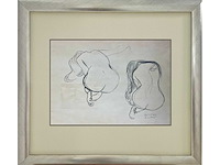 1901-1902 tekening op papier gustav klimt ‘studies for sitting nudes’ - afbeelding 2 van  4