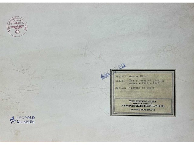1901-1902 tekening op papier gustav klimt ‘studies for sitting nudes’ - afbeelding 3 van  4