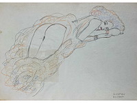1910 tekening op papier gustav klimt - afbeelding 1 van  4