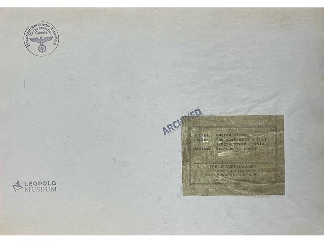 1910 tekening op papier gustav klimt - afbeelding 3 van  4