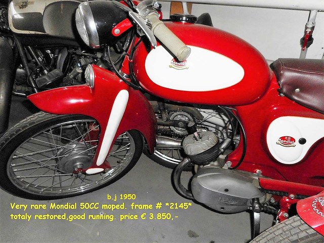 1950 mondial 50cc | italian classic moped - afbeelding 9 van  11
