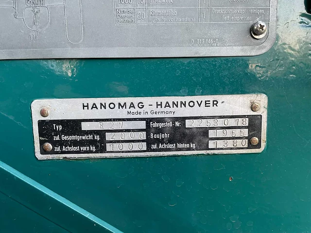 1955 hanomag r27 oldtimer tractor - afbeelding 19 van  58