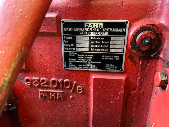 1958 fahr d135h oldtimer landbouwtrekker - afbeelding 22 van  22