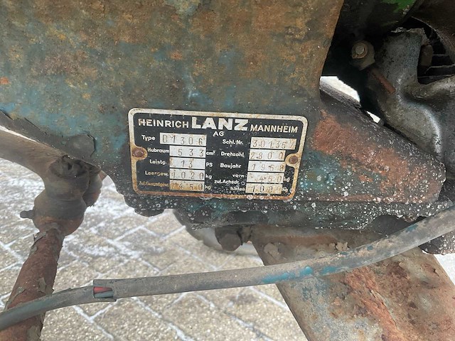 1958 lanz-bulldog d1306 oldtimer tractor - afbeelding 19 van  19