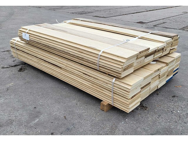 19.6 m2 afrikaans eiken vloerdelen 18x135mm, lengte 120 en 150 cm - afbeelding 2 van  6