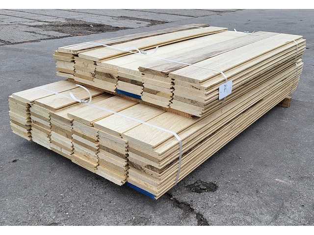19.6 m2 afrikaans eiken vloerdelen 18x135mm, lengte 120 en 150 cm - afbeelding 4 van  6