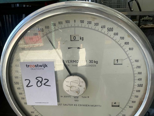 1963 august sauter b weegschaal vintage - afbeelding 2 van  4