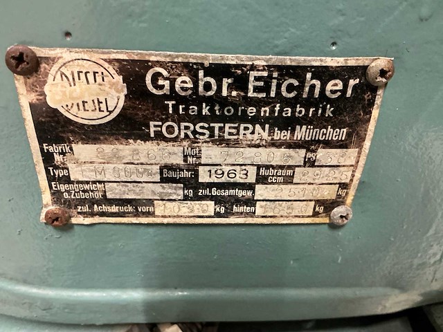 1963 eicher em300d oldtimer tractor - afbeelding 5 van  16