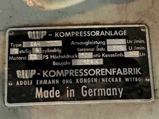 1964 alup zka700 zuigercompressor - afbeelding 5 van  13