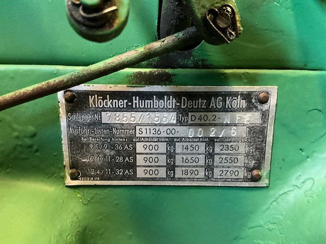 1964 deutz d40.2 nf (d40l) oldtimer landbouwtrekker 35 pk - afbeelding 23 van  23