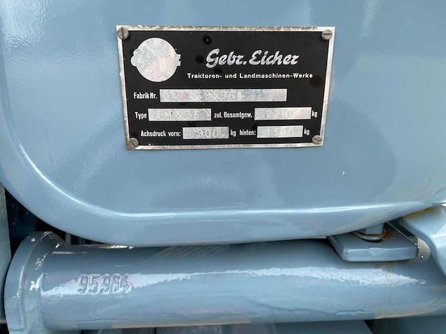 1964 eicher em 235 königstiger oldtimer tractor - afbeelding 56 van  56
