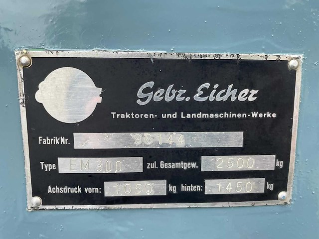 1965 eicher em 300 wotan königstiger oldtimer tractor 40km/h - afbeelding 61 van  64