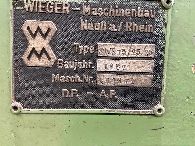 1967 wieger sws15/25/25 guillotineschaar - afbeelding 10 van  21