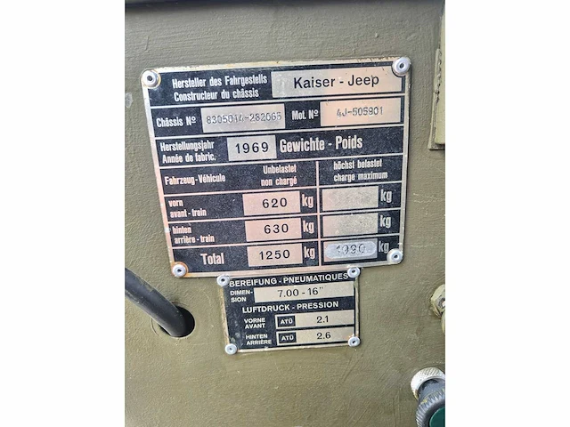 1969 kaiser jeep cj-5 militaire 4×4 – 2.199 cc – nederlands kenteken - afbeelding 8 van  16