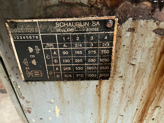1969 schaublin 120hp hydropneumatic parallel draaibank - afbeelding 12 van  15