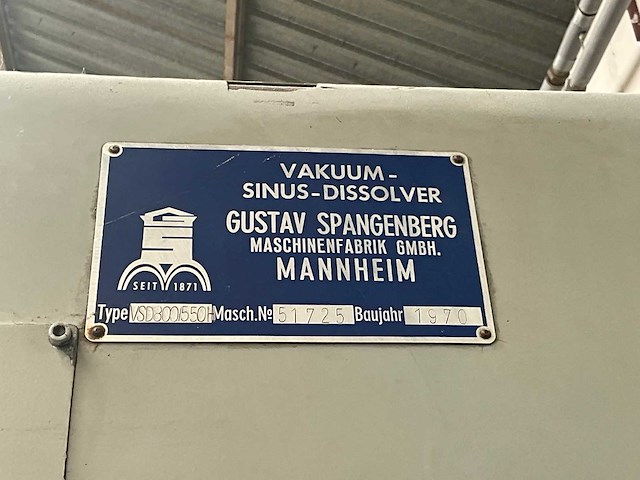 1970 gustav spangenberg maschinenfabrik gmbh vsd 800/550 vacuüm ontluchter - afbeelding 14 van  15