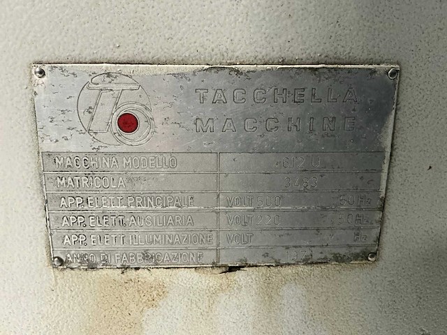 1971 tacchella macchine 612u coördinatenslijpmachine - afbeelding 7 van  8