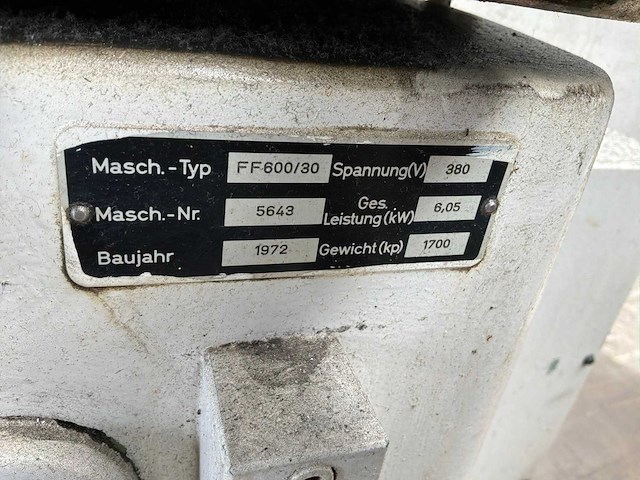 1972 aba ff 600/30 oppervlakteslijpmachine - afbeelding 6 van  14