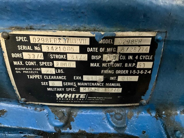 1974 white d298er noodstroomaggregaat - afbeelding 5 van  8