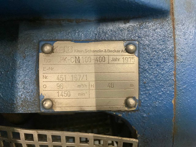 1975 ksb cpk-cm100-400 centrifugaalpomp - afbeelding 7 van  8