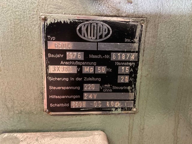 1976 klopp 650h draaibank - afbeelding 5 van  13