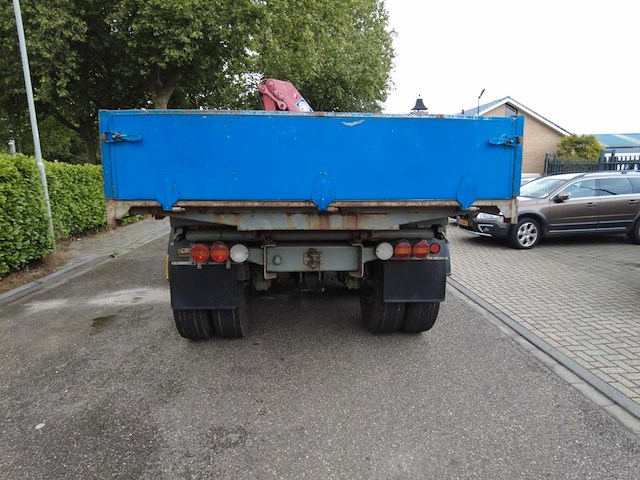1977 scania 86 ls86s50 6x2 3-zijdige kipper met hmf 1110 laadkraan - afbeelding 4 van  14