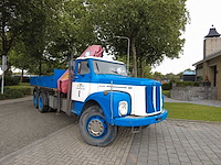 1977 scania 86 ls86s50 6x2 3-zijdige kipper met hmf 1110 laadkraan - afbeelding 8 van  14