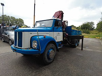 1977 scania 86 ls86s50 6x2 3-zijdige kipper met hmf 1110 laadkraan