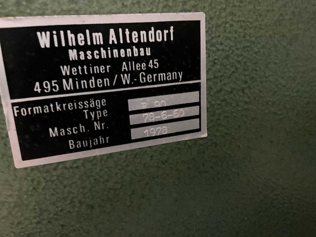 1978 altendorf f90 formaatcirkelzaagmachine - afbeelding 8 van  8