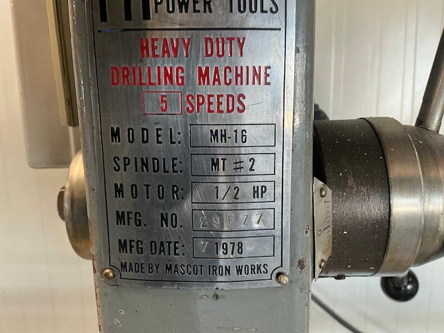 1978 mascot iron works mh16 kolomboormachine - afbeelding 4 van  6