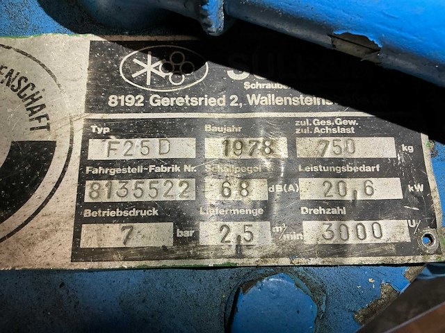 1978 sullair f25d mobiele luchtcompressor - afbeelding 5 van  16