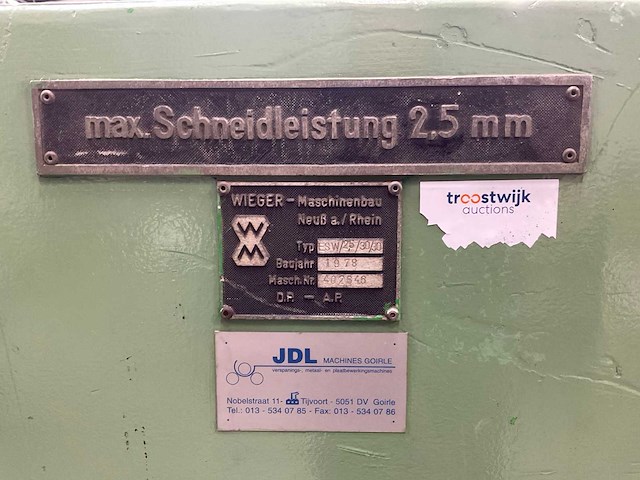 1978 wieger esw/25/30/30 guillotineschaar - afbeelding 3 van  5